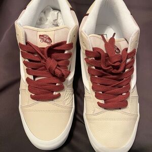 Vans Cream and Burgundy Sneakers